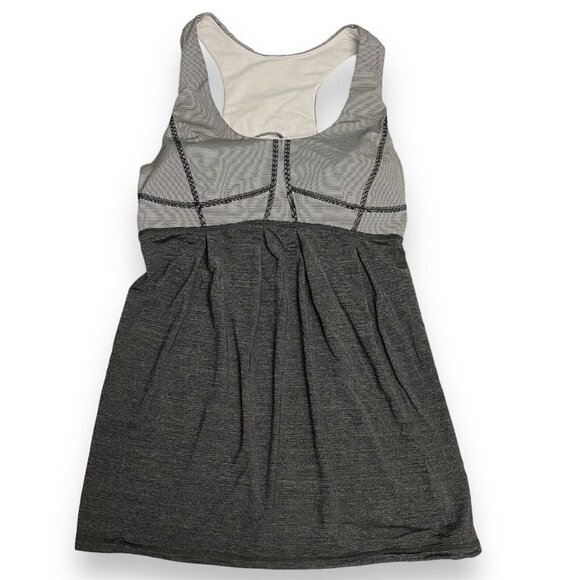 Lululemon Run Your Heart Out Tank Racerback Heathered Black White Microstripe 8 - Picture 8 of 14
